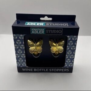 NEW Jonathan Adler Studio Gold Butterfly Wine Bottle Stops